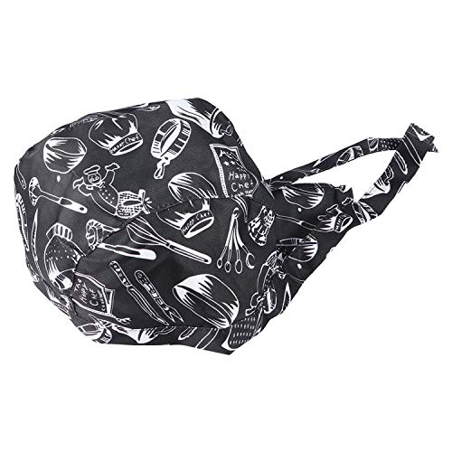 LEORX Cinta tapa turbante Chefs sombrero gorro de cocina de cocina (blanco + negro) Cover