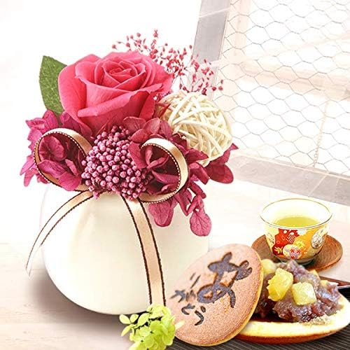 Amazon 敬老の日 の プレゼント 人気商品 花 バラ おいもや ケーキ洋菓子 お菓子 花とスイーツ 敬老の日ギフト プリザーブドフラワー アレンジメント マダム 白 どらやき おいもや 和菓子 通販