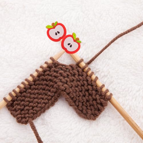 Image of Capiant 10 Pack Cute Fruit Knitting Needle Point Protectors, Knitting Needle Stoppers, Silicone Needle Point Protectors Knitting Accessories and Supplies Knitting Tools