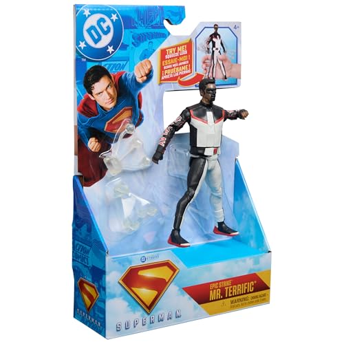 Image of DC Comics, Superman, Mr. Terrific, Epic Strike Action Figure, 6-Inch Tall, Authentic Movie Styling, Includes 2 Accessories, Kids Toys for Boys and Girls Ages 4 and Up