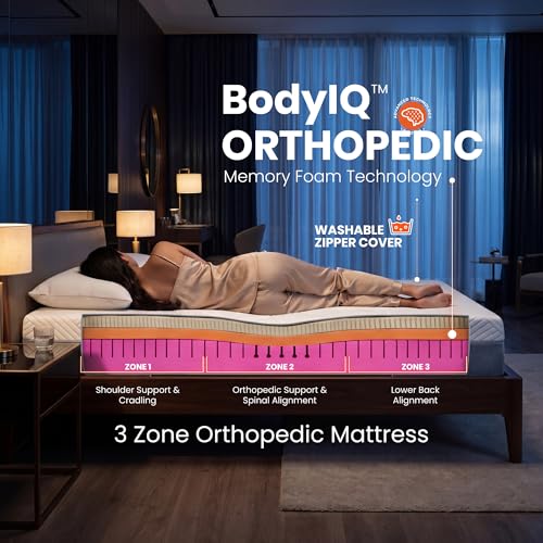 Image of Sleepyhead Laxe Designed by Duroflex - Pincore Latex Mattress with BodyIQ Orthopedic Memory Foam |Medium Firm |10 Years Warranty |3 Zone Support |Washable Cover |10 Inch Single Bed Mattress (75x60x10)