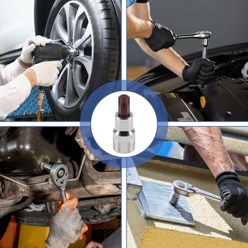 T55 Torx Bit Socket Set, 2PCS 60mm 1/2 Drive x T55 Star Bit Socket Extra Long Torx Driver Socket Heavy-Duty S2 Alloy Steel Allen Key Socket for Ratchet Wrench Slide Bar Auto Repair and DIY 5 T55 Torx Bit Socket Set, 2PCS 60mm 1/2 Drive x T55 Star Bit Socket Extra Long Torx Driver Socket Heavy-Duty S2 Alloy Steel Allen Key Socket for Ratchet Wrench Slide Bar Auto Repair and DIY - Image 5