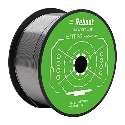 Reboot Flux cored Wire 0.8MM Welding Wire 1KG E71T-GS Without Gas Welding FCAW for MIG Welder Self Shielded Gasless Welding Wire Stainless Steel Welding MIG Welding Wire Spool Roll Cover