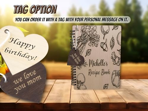 Custom-Recipe-Book-Christmas-Gift-Personal-Cookbook-With-Wooden-Cover-Write-In-Family-Recipes-Spiral-Bound-Recipe-Journal-Gift-For-Foodies-5th-Wedding-Anniversary-Mothers-Day-Kitchen-Keepsake