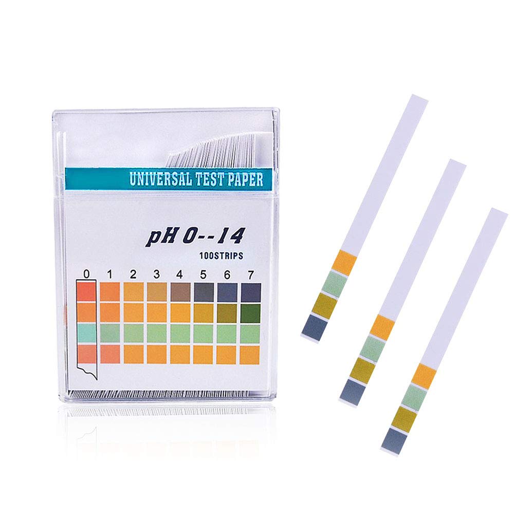 Monitoreo del pH del papel de tornillo, utilizado para probar cosméticos a base de agua, saliva del suelo, orina, agua, alimentos, peceras, acuarios y sustancias diarias 100pcs (blanco)