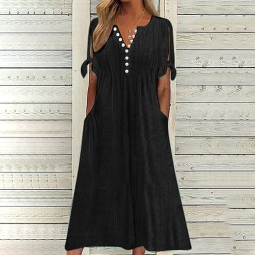 Robe longue confortable col en V pour masquer les complexes