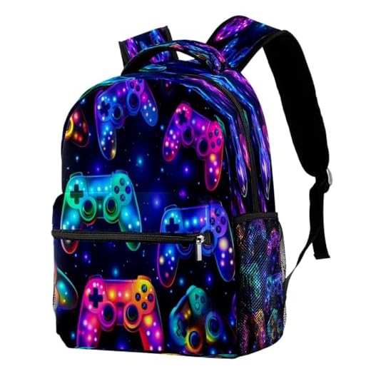 NUYFVG Mochilas escolares para niñas y niños, controladores de juegos, mochila ligera, mochila para laptop, mochila casual para mujeres y hombres