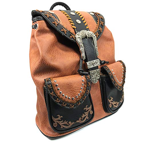Zelris Western Country Floral Buckle Rucksack Backpack (Rustic Copper)2