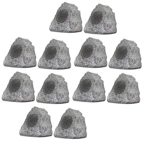 12R4G Outdoor Granite Rock 12 Speaker Set for Deck Pool Spa Patio Garden