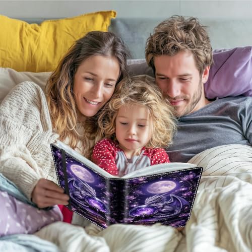 Image of Photo Album 4x6 120 Photos with Strong Elastic Band, Moon Crystal Dragon | Large Capacity Premium Leather Picture Album, Portable Wallet Albums Photo Book for Family Anniversaries Wedding Baby