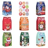 leconico Christmas Treat Bags - 24pcs Christmas Paper Treat Bags, Premium Xmas Candy Bags Treat Bags, Christmas Treat Bags for Kids, Christmas Goodies Bags for Party Favors, School Events, Xmas Party