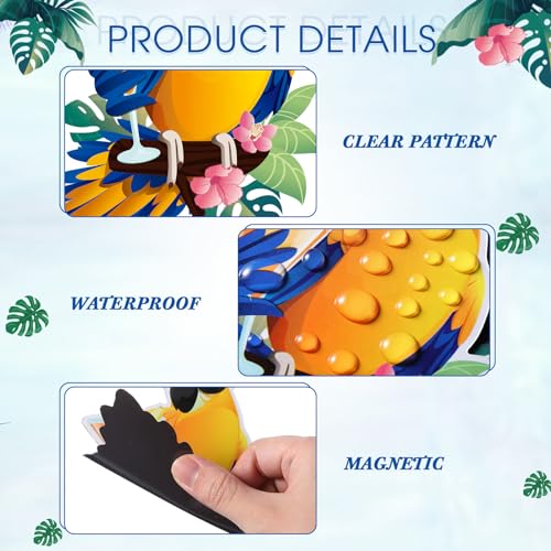 Imanes decorativos de loros tropicales 4 piezas miniatura 3