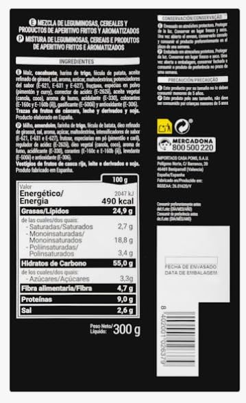 Hacendado Mélange Cocktail Rodeo, Snacks Apéritifs Croustillants, 300g PACK 6