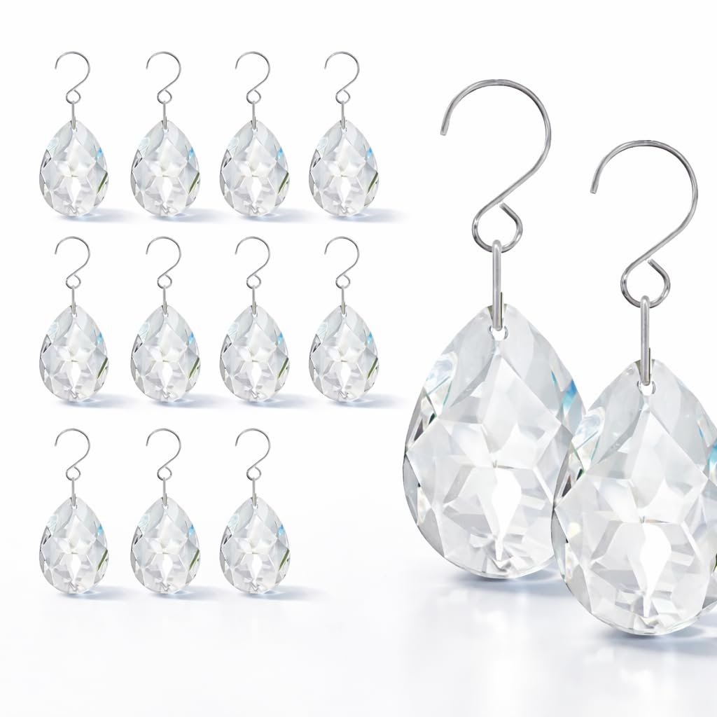 eBoutik - Crystal Dimond Sparkling Eyedrop Prism Suncatcher Hanging Pendants - Wedding Decoration Window Hanging Home Decorations (Clear)