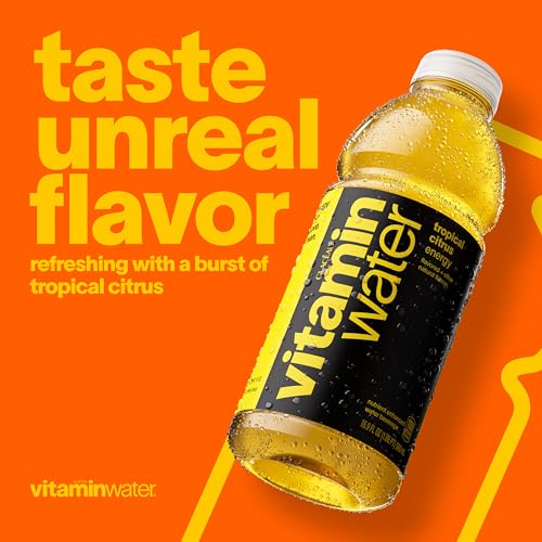 Image of vitaminwater Energy Tropical Citrus, Flavored Water Beverage, 16.9 fl oz Bottles, 6 Pack
