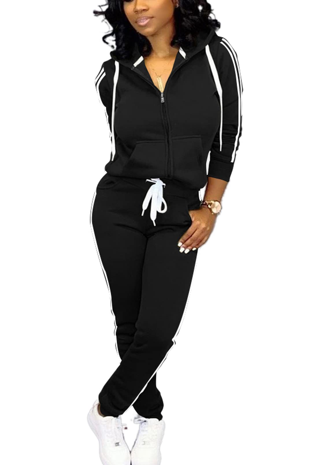 MrskoalaTwo Piece Outfits for Women Tracksuit Sweat Suits Workout Jogging Sets Loungewear with Pocket