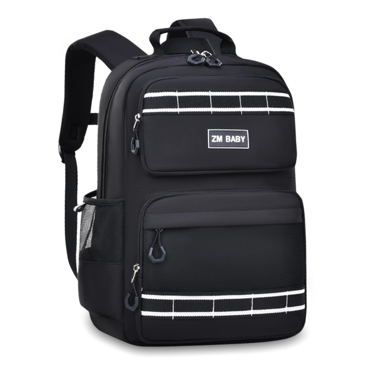Mochila Escolar Niño Niña, Mochilas Escolares Adolescentes 8 9 10 11 12 13 14 15 16 Años Juveniles Grande, Mochila Ordenador Portátil para Hombre Mujer, Bolso Primaria y Secundaria Colegio Negro