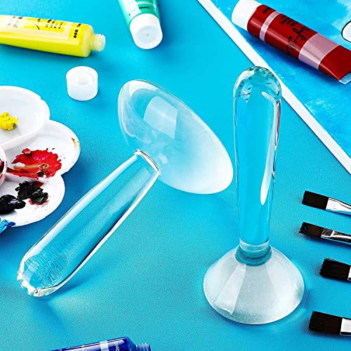 Glasmuller zum Herstellen von Farbe, 7.5 cm flacher Boden, Mineralpigment-Schleifstößel, Glasschleifgerät für Aquarell, Ölgemälde, Thangka, Tempera, Farbe, hausgemacht