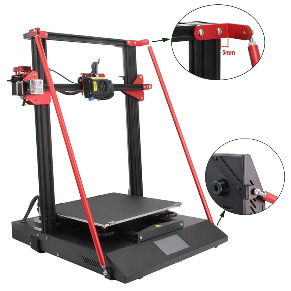 Amazon | Zeberoxyz サポートロッドセット レッド CR-10S Pro/CR-10S
