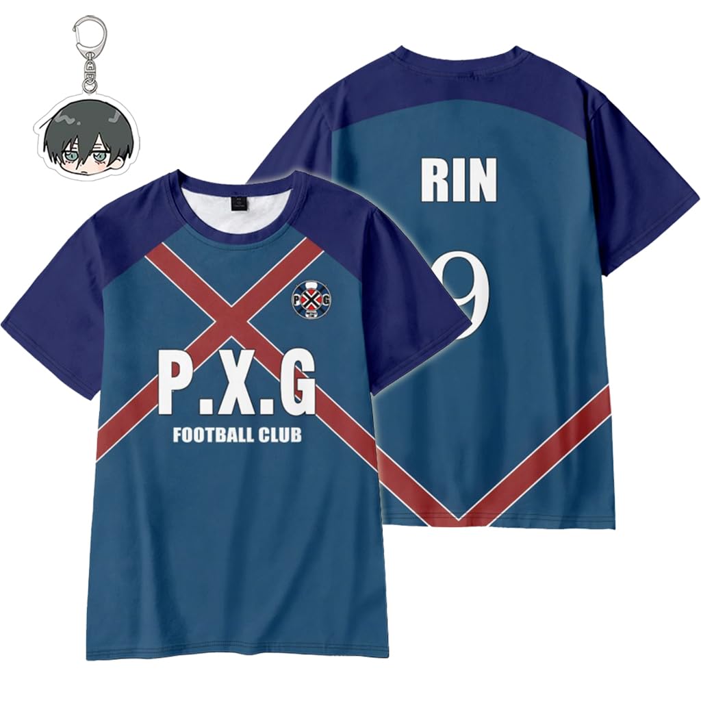 Blue Lock Jersey PXG/FC Barcha/Ubers/Manshine City Rin Nagi Blue Lock Shirt Anime Costume Bachira Cosplay Shido