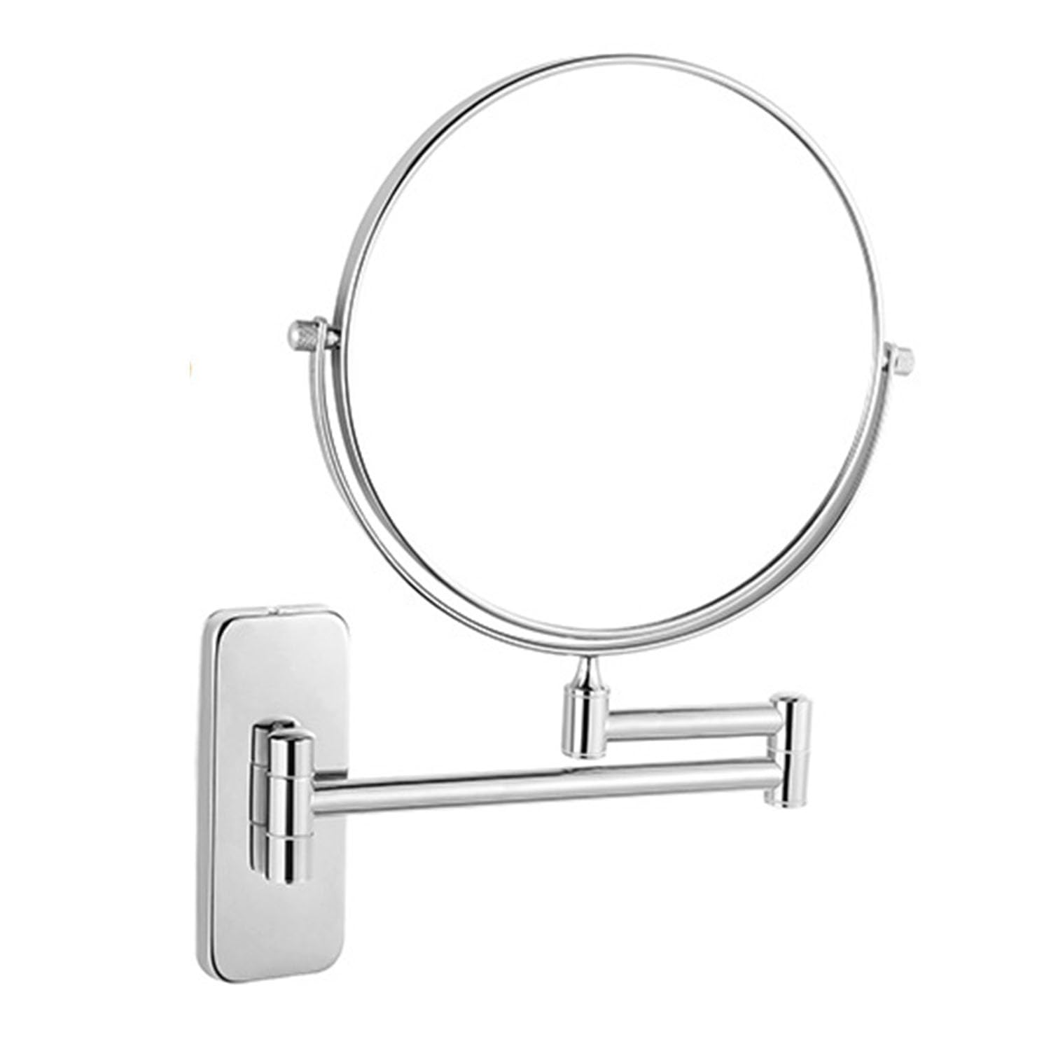 GeRRiT 6inch Espejos de Maquillaje de Pared,Doble Ccara Ggiratoria 3x/5x/7x/10x de Aumento Espejo de Baño para Maquillaje, Afeitado, Hogar,3X,Silver