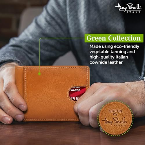 Tony Perotti Italian Leather Slim Money Clip Wallet for Men - Bifold Ultra Slim RFID Wallet With Credit Card Slots - Eco-Friendly Tanned Full Grain Leather Made in Italy4