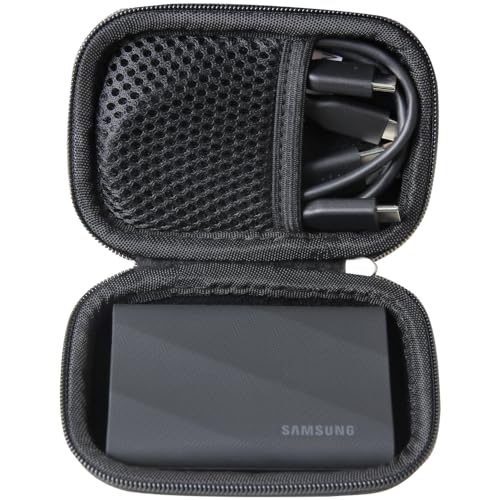 Anleo Hard Travel Case for Samsung T7 Shield 2TB / 1TB / 4TB, Portable SSD, USB 3.2 Gen2 External Solid State Drive (Black, Case for 1 Hard Drives)