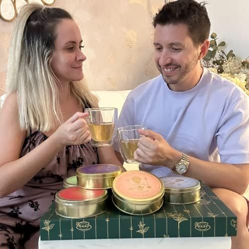 VAHDAM, Green Tea Reserve Gift Box (6 Loose Leaf Teas) Luxurious Tea Gift Set| Valentines Day Gifts for Him, Valentines Day Gifts for Her | Valentines Day Gifts for Women & Men