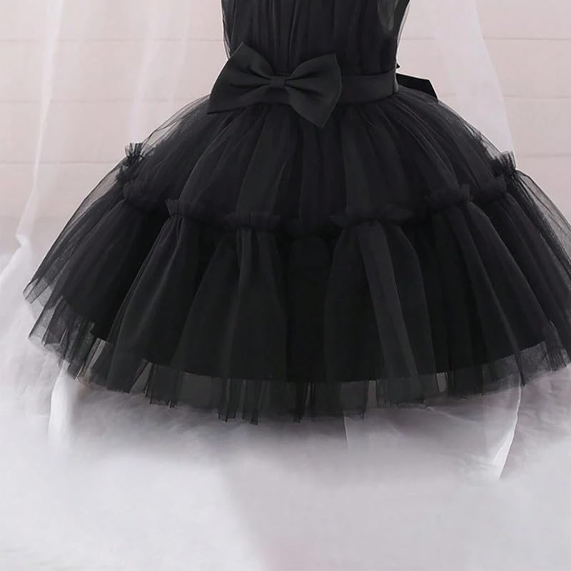 Image of Niren Enterprise Buggu Net Flared Ruffle Pattern Sleeveless Baby Girl's Knee Length Frock