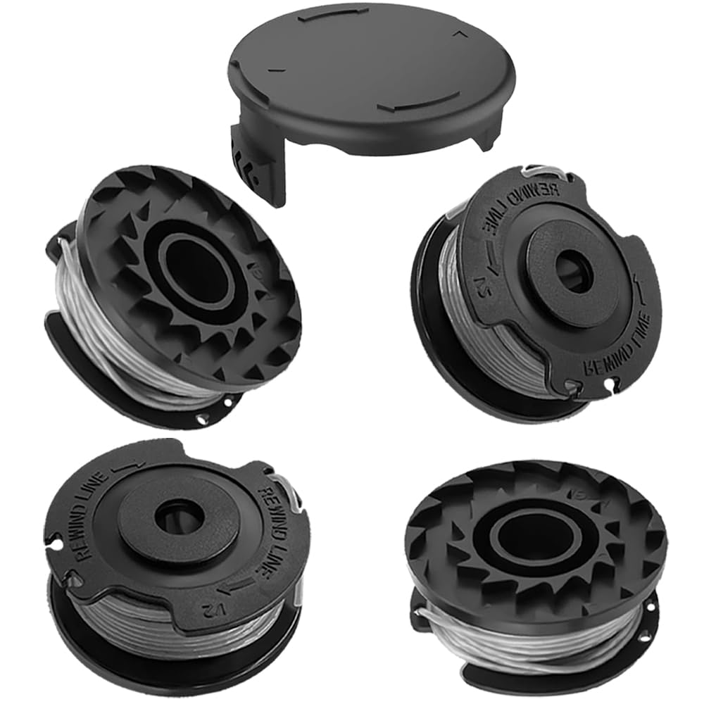 Dgwangge Ws-Bos-1C-4+1-Old 4Pcs Replacement Strimmer Line 1Pcs Spool Cover Cap,Compatible With Bosch Art 23 Sl Art 26 Sl, Easygrasscut 18 23 26 18-230 18-260 Double Autofeed Spool Wire
