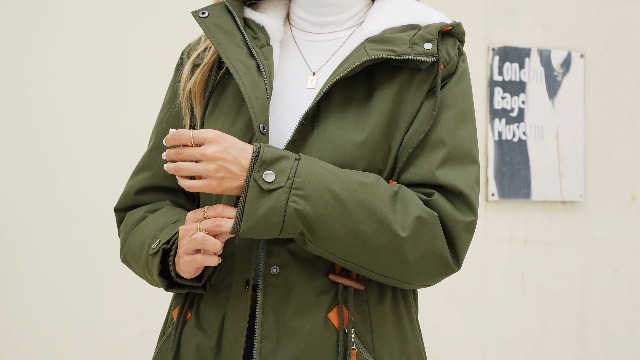 Blouson Femme Hiver Polaire - Veste Mi-longue Capuche, Coupe-vent, Poches, élégante