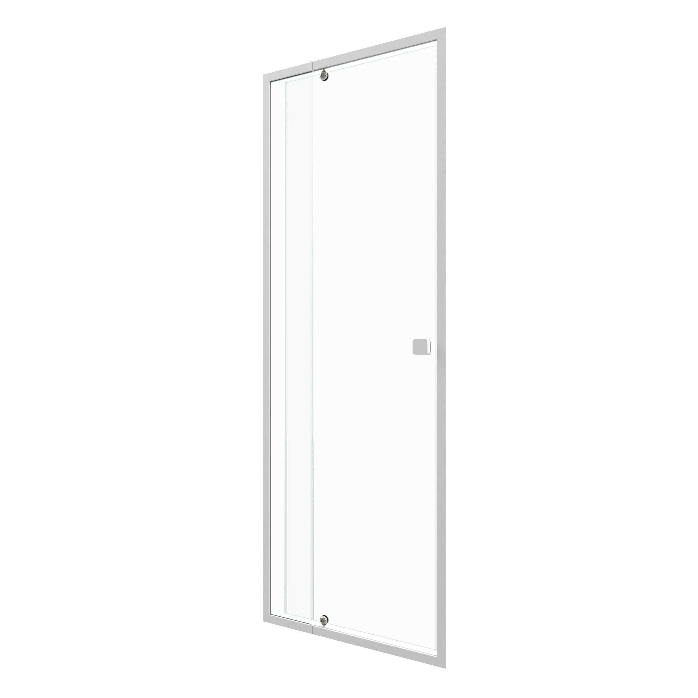 Porte de douche pivotante ajustable de 69 à 80cm en Alu. Blanc et verre transparent - WHITY PIVOT
