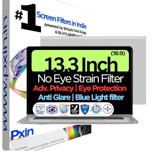 Image of Pxin 13.3 Inch (16:9) Laptop Eye Comfort Shield with Adv Privacy | Anti-Glare | No UV | Anti Blue | Touch Sensitive Laptop Privacy Filter