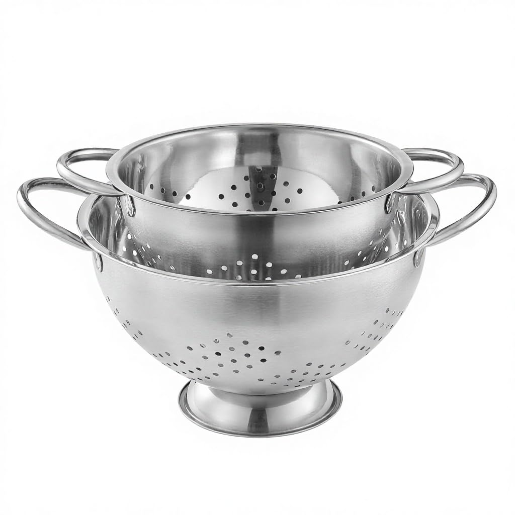 Photo 1 of DQELFA Stainless Steel Colander Set with Handles - 5 Qt & 1 Qt