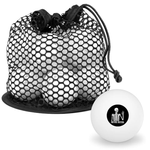 GRAPHICS & MORE Skeleton Never Better Novelty Table Tennis Ping Pong Ball 12 Pack with Storage Bag