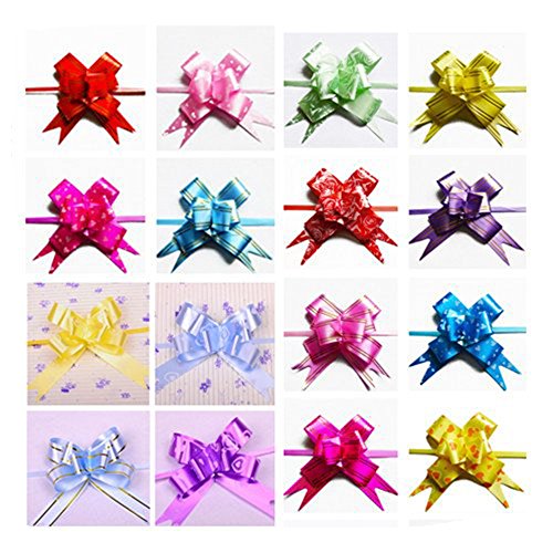Ewanda Store Gift Pull Bows-50Pcs Assorted Colors Gift Wrapping Christmas Wedding Decoration Pull Bows (Length 14.17" Width 0.63") #TOP5