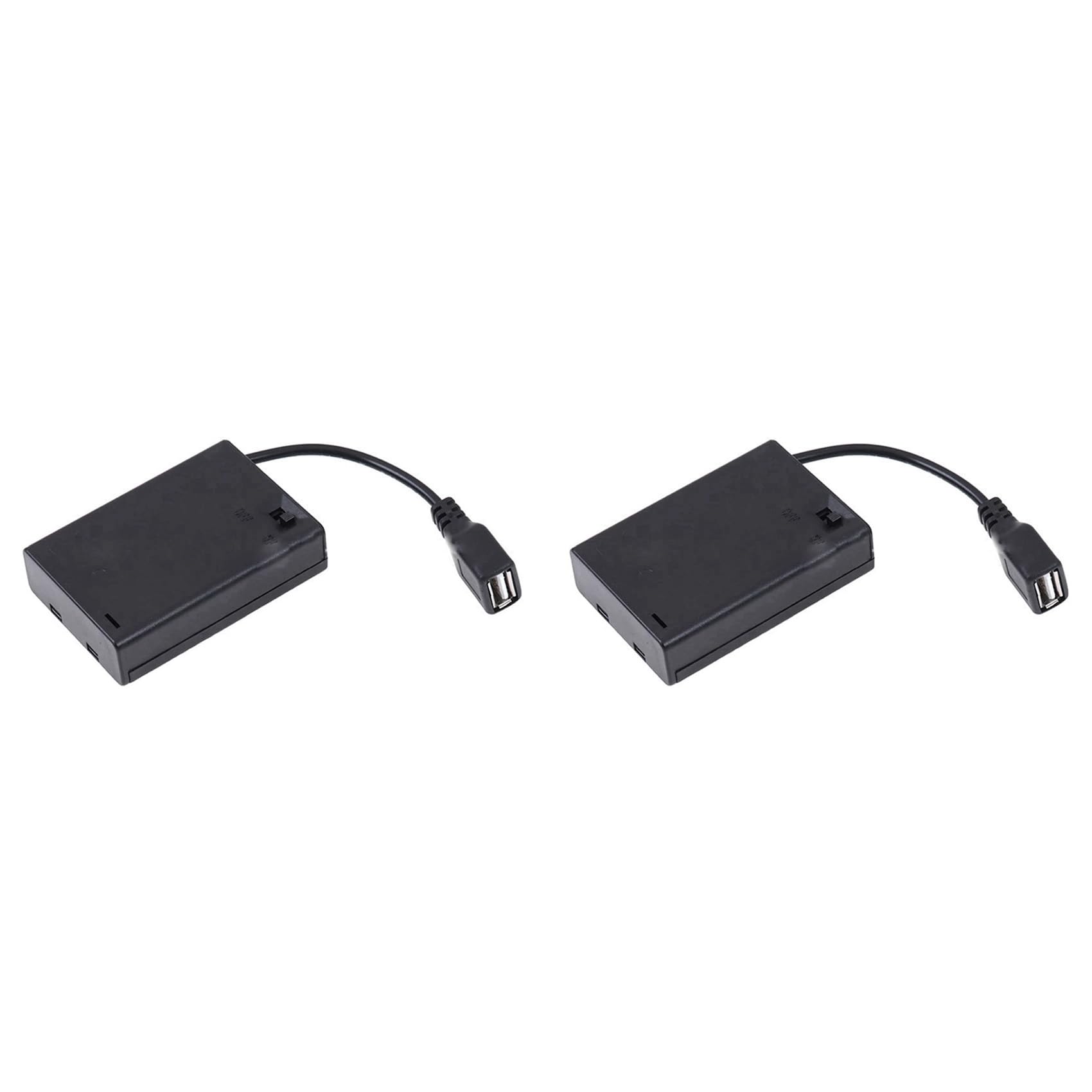 Jnchdghwa Women's Black 2Pcs 3Xaa Battery Case With Cover And Switch Connected To Usb Connector Usb Socket Battery Holder