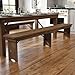 Flash Furniture Hercules Series 8' x 12' Commercial Grade Rustic Solid Pine Folding Bench, Antique Farmhouse 3 Leg Dining Bench, Seats up to 4 Adults