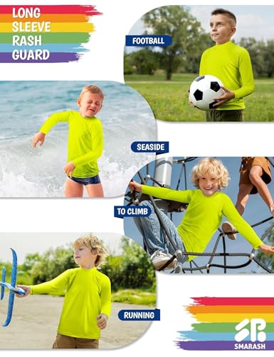 Image of Boys Rash Guard Swim Shirts Long Sleeve UPF 50+ Swimwear Toddler Kids Sun Protection SPF Water Surfing Swimming Shirts 0-16Y