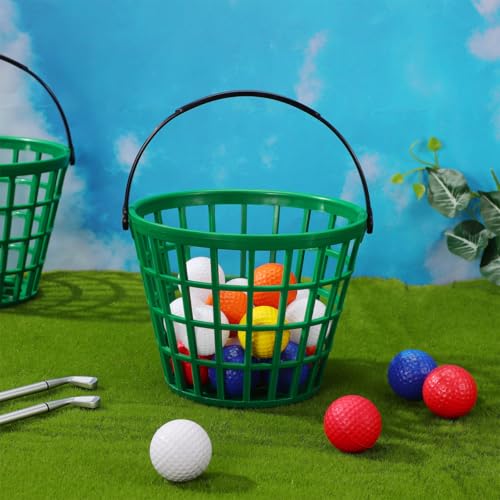 Amosfun Golfball Sammler Korb 20X20X15Cm Tragbarer Ballhalter Für Golf Und Tennis Bälle Aufbewahrung Grün Kunststoff Eimer