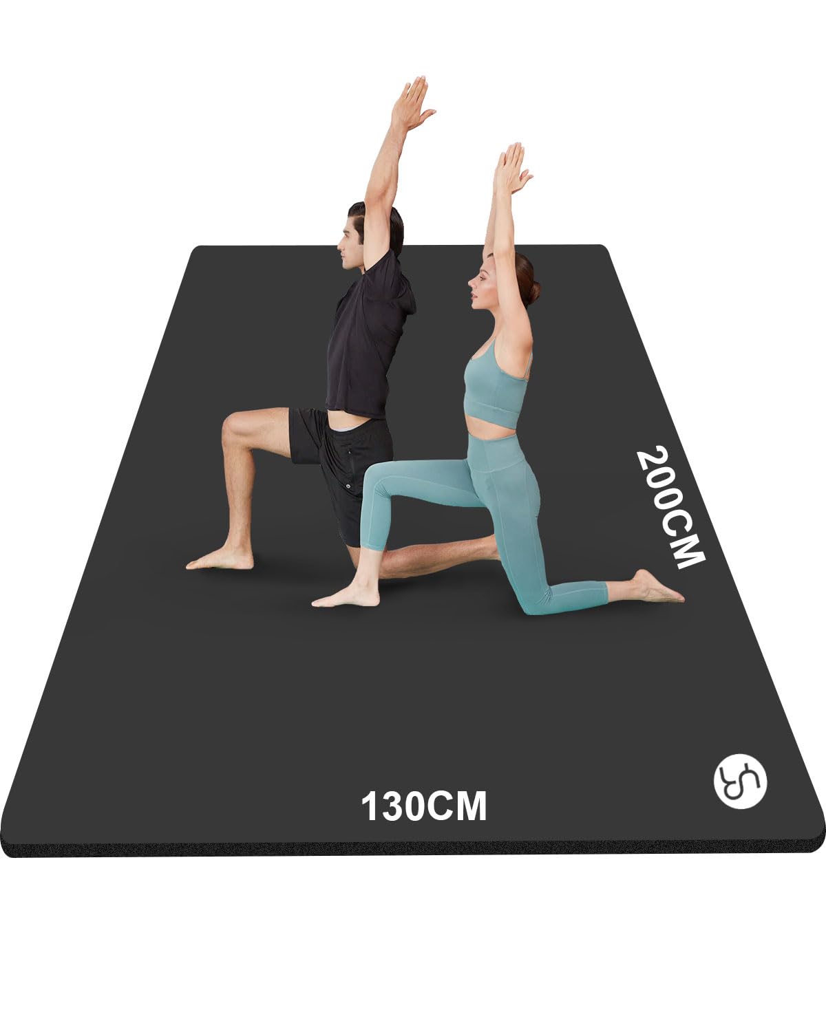 Yogamatte XXL 200x130cm NBR Groß Gymnastikmatte 10mm/15mm/20mm Dick | NBR Material, Extra-dick, Breit, Rutschfest, Stoßdämpfend, für Zwei Personen Home Gym Pilates Yoga Fitness