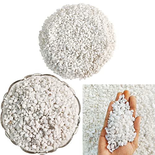 Swadeshi Desire   Piedra triturada de ágata blanca triturada de cristal natural, piedras pequeñas de forma irregular, piedras preciosas curativas de Reiki para jardín, acuario, jarrones, decoración de