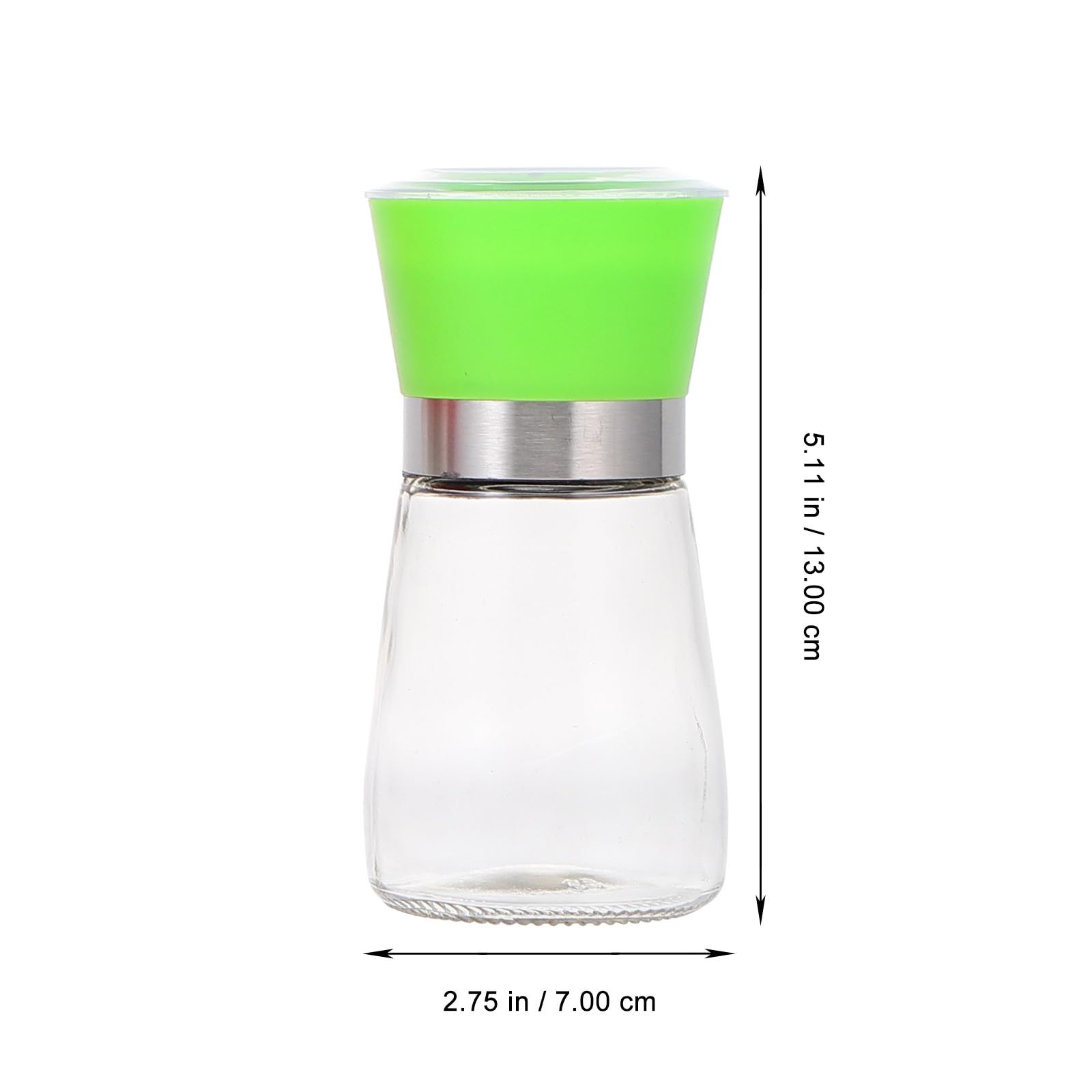 Molinillo de Pimienta Manual de 4 Piezas con Cuerpo de Vidrio y Anillo de Acero Inoxidable, Fácil de Operar y Limpiar para Uso en Cocina y Uso Doméstico