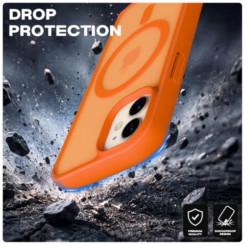 Image of Pikkme Back Cover for iPhone 11 | Mag-Safe Compatible | Smoke Frosted Transparent Matte Finish | Hard PC + Soft TPU | Shockproof | Raised Camera Protection Bumper Case (Orange Smoke Mag-Safe)