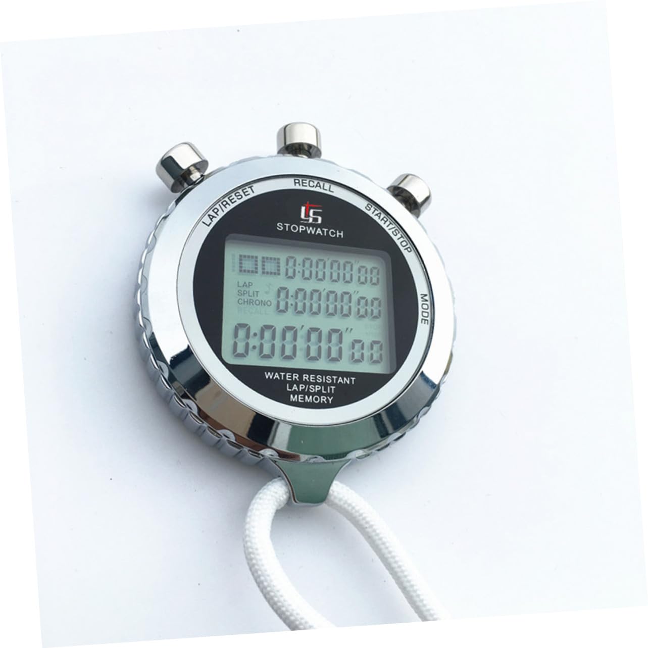 Kisangel Cronometro Digitale Professionale Timer Portatile con Display Lcd e Cronografo in Acciaio Inossidabile 3 File e 120 Tracce per Allenamenti Sportivi