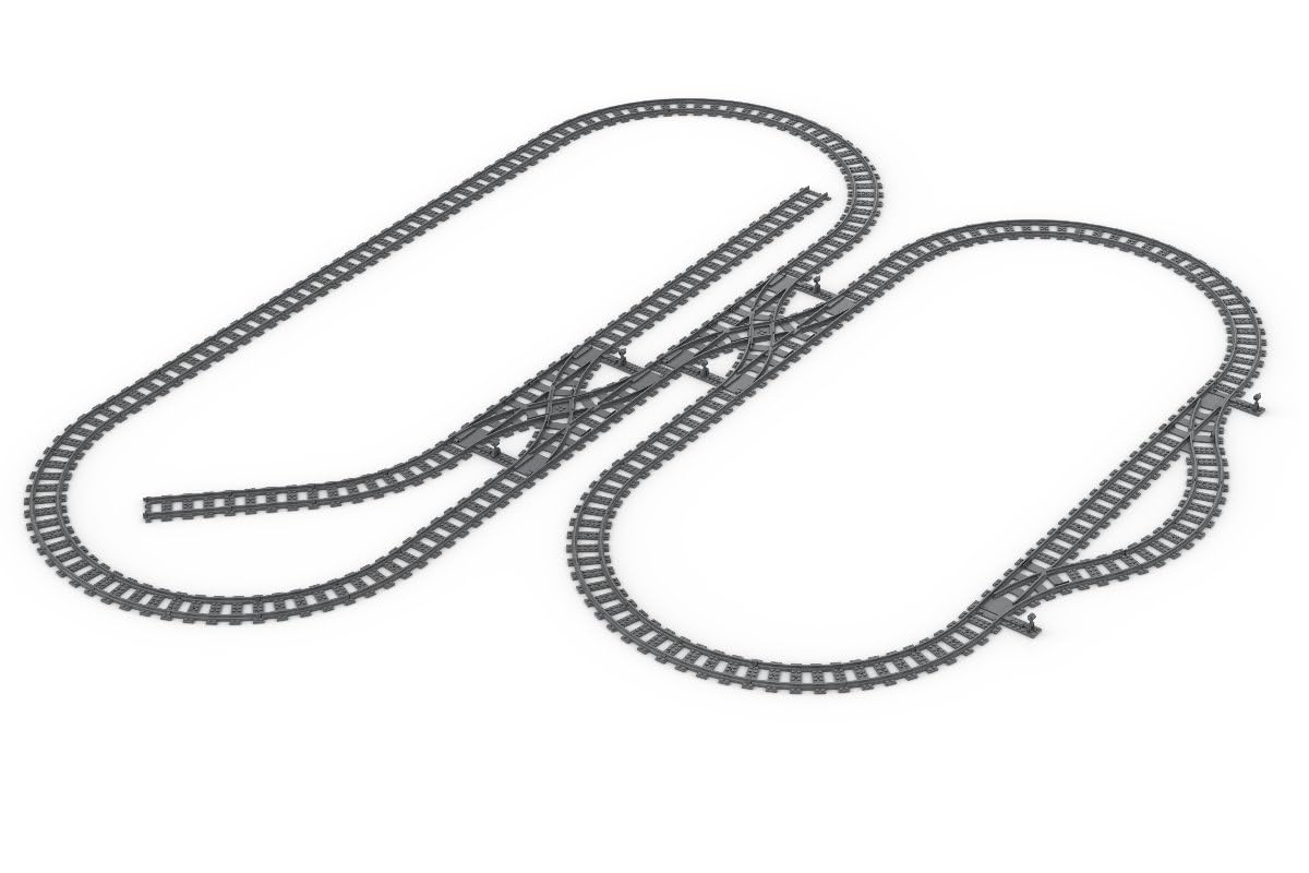 Klemmbausteine Schienen Set für Züge - Eisenbahn Gleise kompatibel mit Lego | Steinchenshop Gleisbausysteme mit hochwertigen Schienen aus formstabilem ABS - passt perfekt in bestehende City Bauwelten