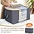 Fab totes 6 Pack Clothes Storage, Foldable Thick Fabric Blanket Storage Bags, Containers for Organizing Bedroom, Closet, Clothing, Comforter,Closet Organization with Handle,Grey