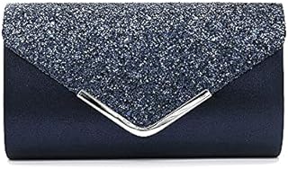 Pochette Donna Borsa A Mano Busta da Donna Pochette da Giorno con Catena Dorata Borsa A Tracolla con Brillantini Glitterati da Donna Borsa da Sera per Cena da Festa di Nozze Argento