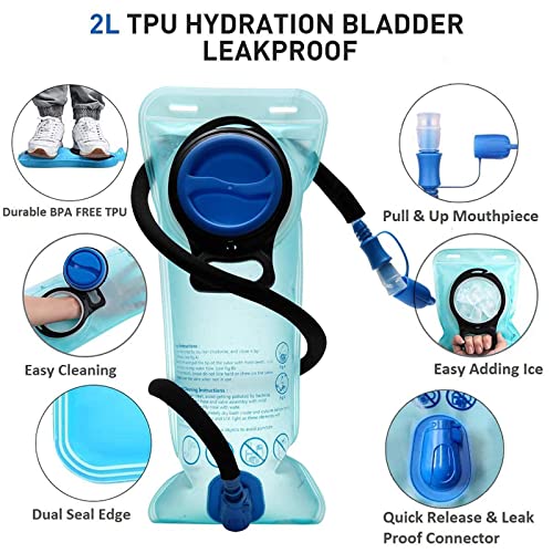 Sac à dos d'hydratation de randonnée compact et léger sac à eau étanche 2L - 7