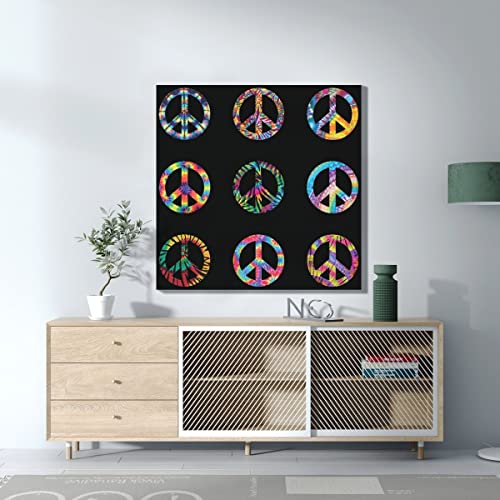 Tableau imprimé couleurs multiples style rétro pop format 61x60 cm